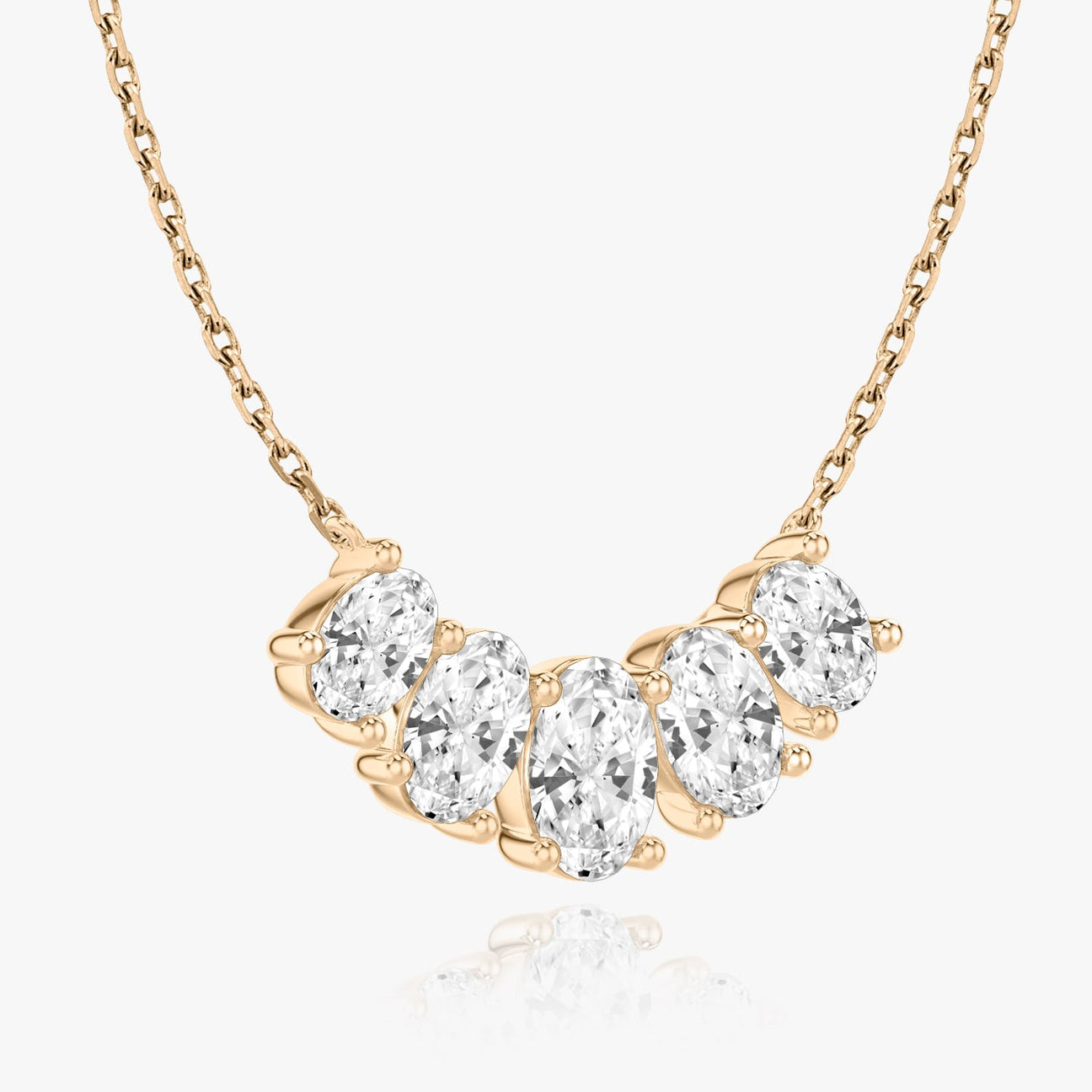 The Isabella Five-Stone Oval Lab-Grown Diamond Arc Pendant