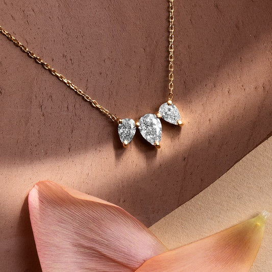 The Trinity Pear Cut Lab-Grown Diamond Arc Pendant