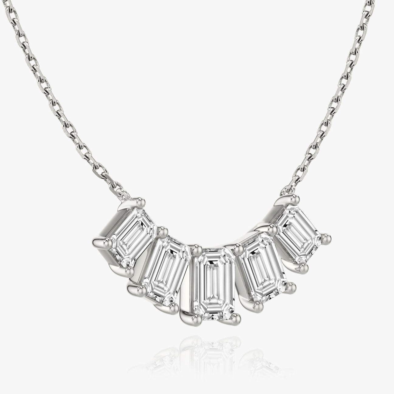 The Vivienne Five-Stone Emerald Lab-Grown Diamond Arc Pendant