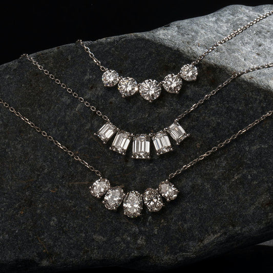 The Vivienne Five-Stone Emerald Lab-Grown Diamond Arc Pendant