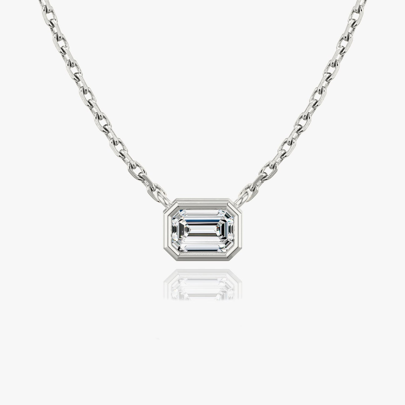 The Cleo East-West Emerald Lab-Grown Diamond Bezel Pendant