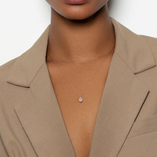 The Aurora Pear Cut Lab-Grown Diamond Halo Pendant
