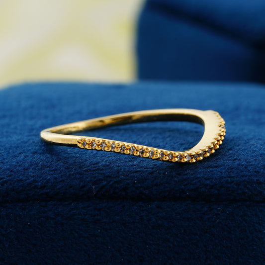 Elegant Chevron Lab Grown Diamond Wedding Band