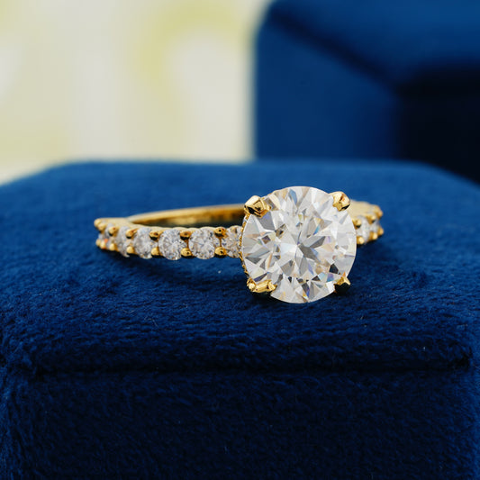 2.75 CT Round Cut Lab Grown Diamond Engagement Ring