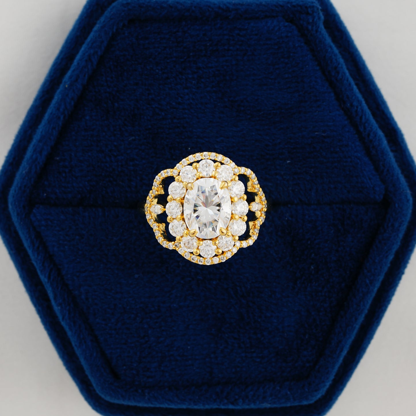 1.91ct Oval Floral Diamond Ring