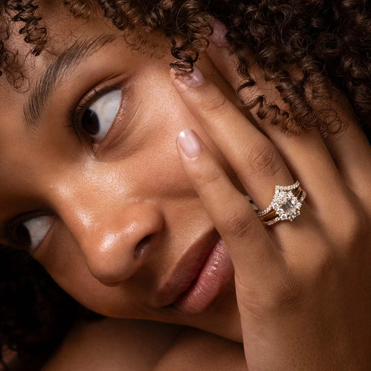 Emerald Cut Lab-Grown Diamond Cluster Halo Engagement Ring
