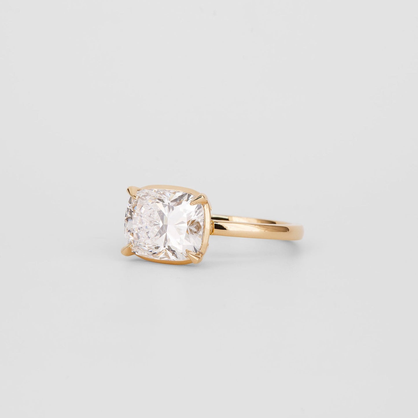 Elongated Cushion Lab-Grown Diamond Flat Band Engagement Ring