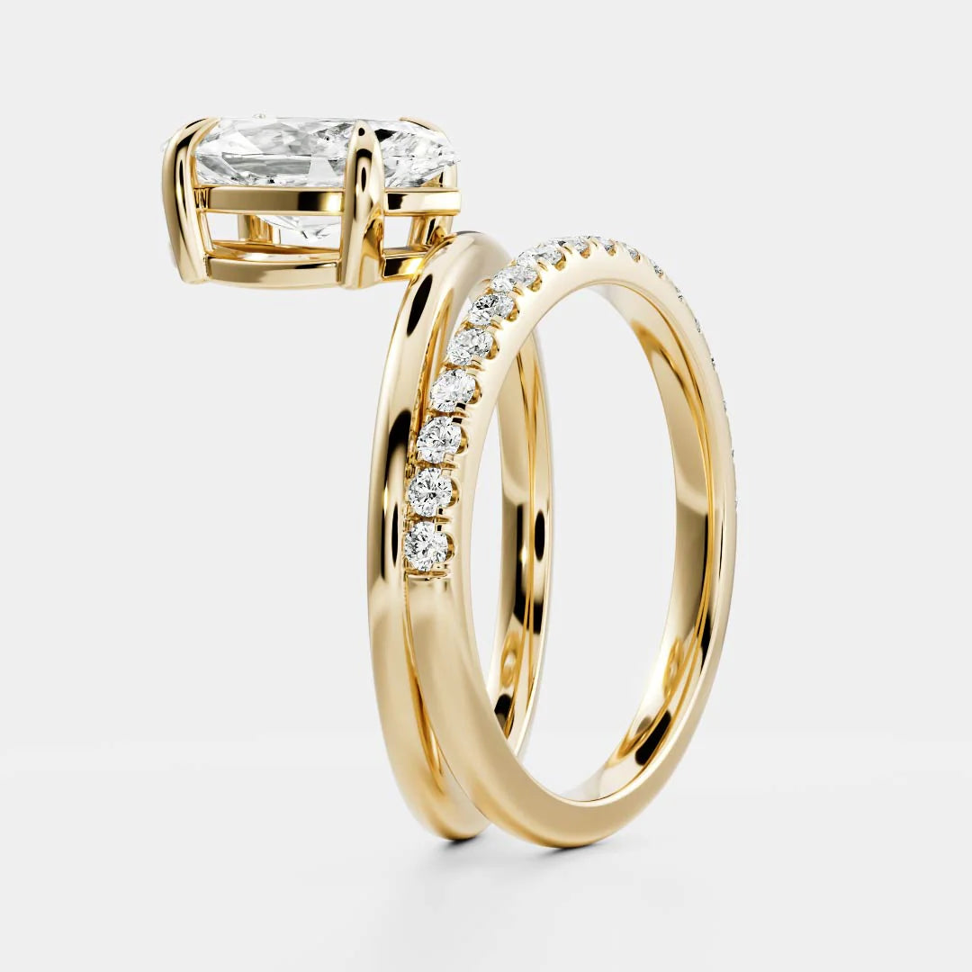 Marquise Cut Lab-Grown Diamond Solitaire Engagement Ring with Dome Band