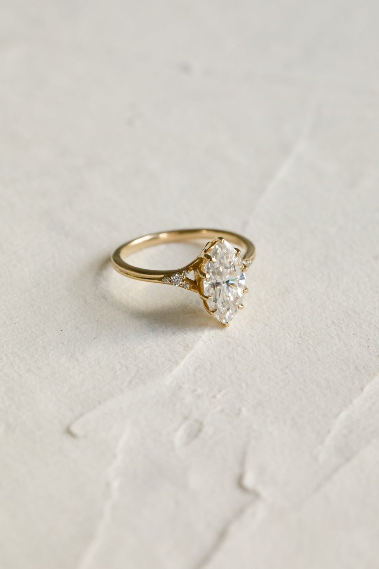Marquise Lab-Grown Diamond Vintage Cluster Engagement Ring