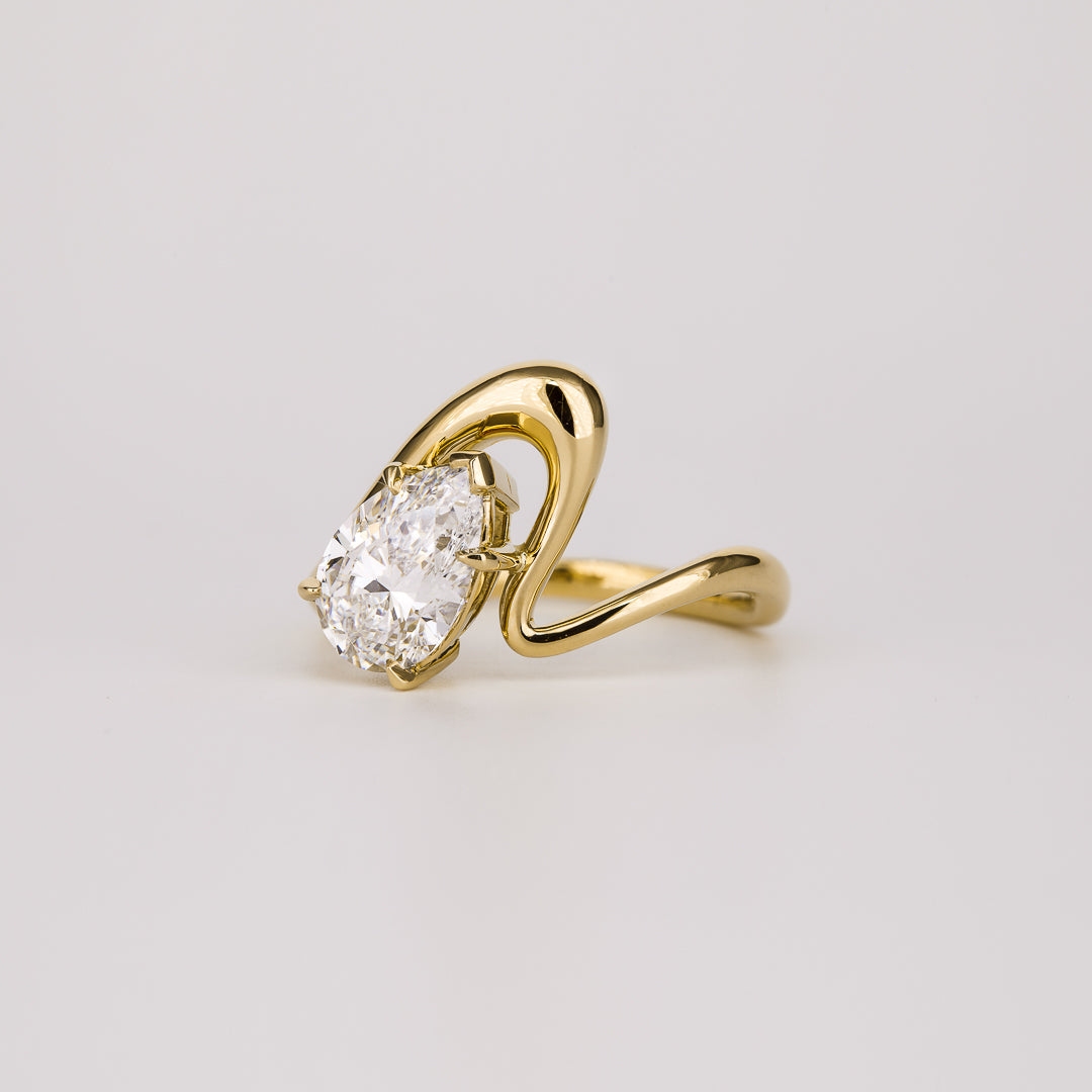 Pear Lab-Grown Diamond Sculpted Wrap Engagement Ring