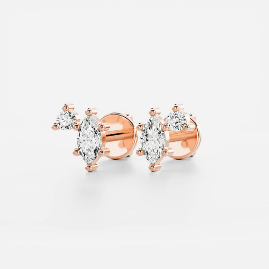 The Hera Marquise & Round Lab-Grown Diamond Studs