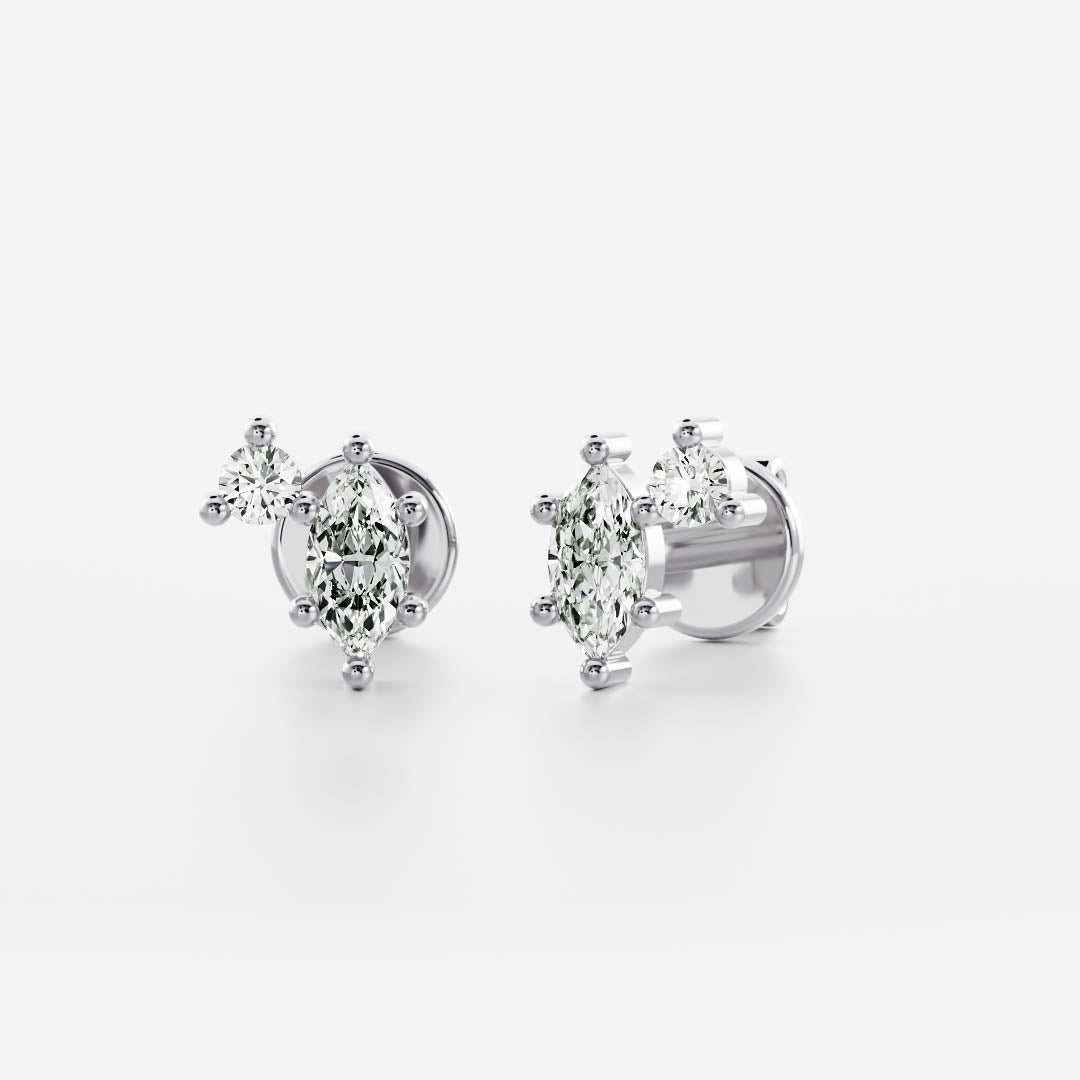 The Hera Marquise & Round Lab-Grown Diamond Studs