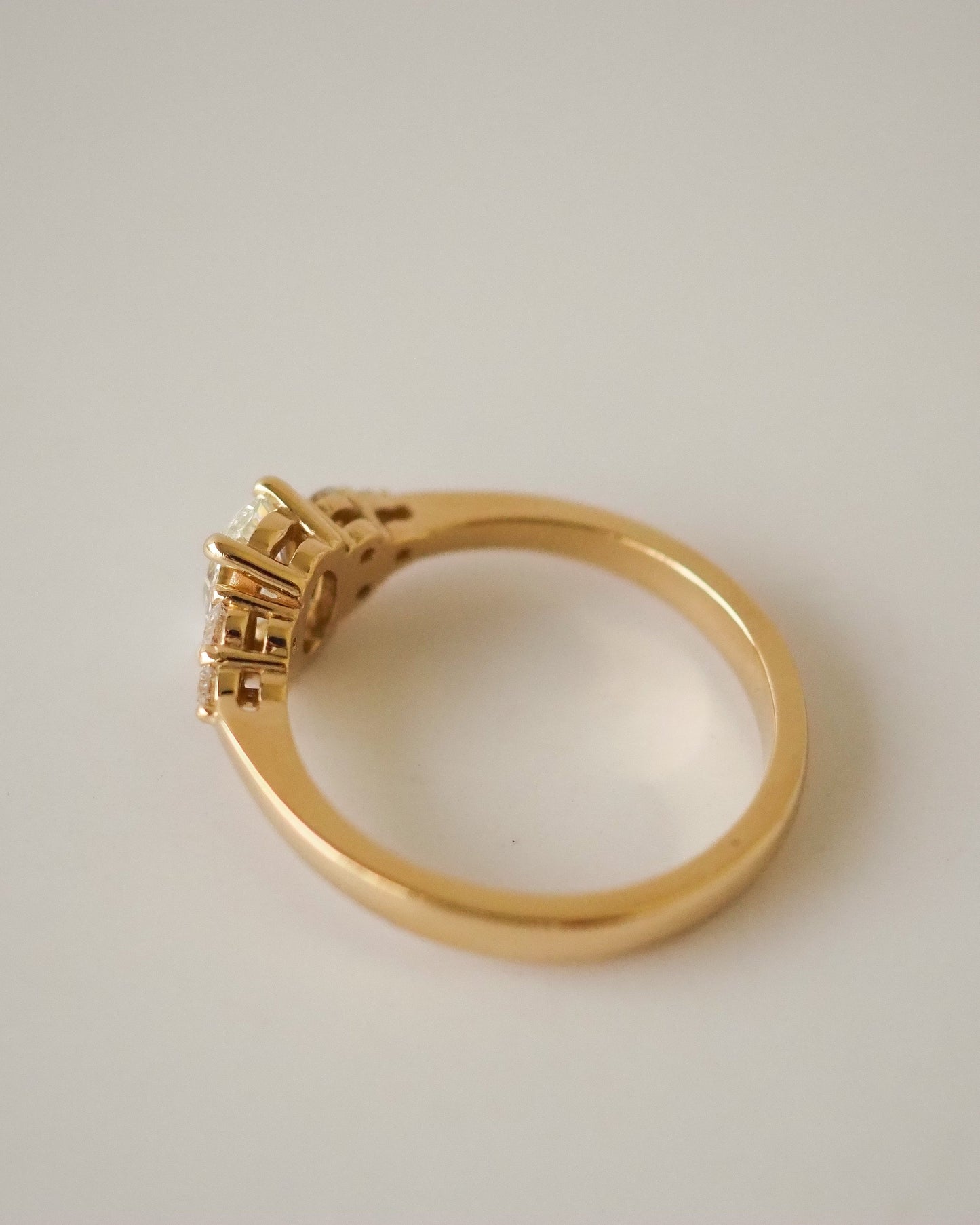 Oval Lab Diamond Ring with Cluster Diamond Shoulders