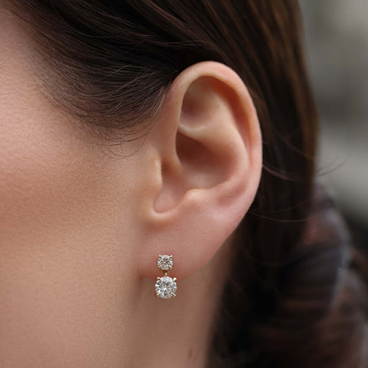 The Stella Round Brilliant Lab-Grown Diamond Drop Earrings