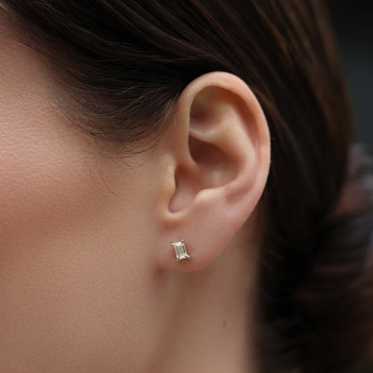 The Cleo Emerald Cut Lab-Grown Diamond Studs