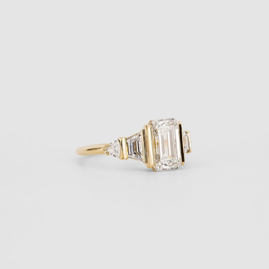 Elongated Cushion Lab-Grown Diamond Flat Band Engagement Ring