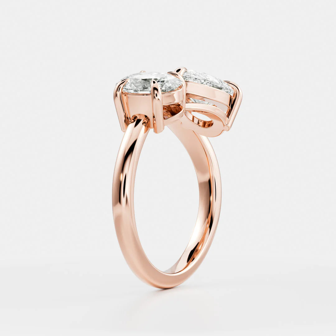 Oval & Pear Lab-Grown Diamond Toi et Moi Engagement Ring