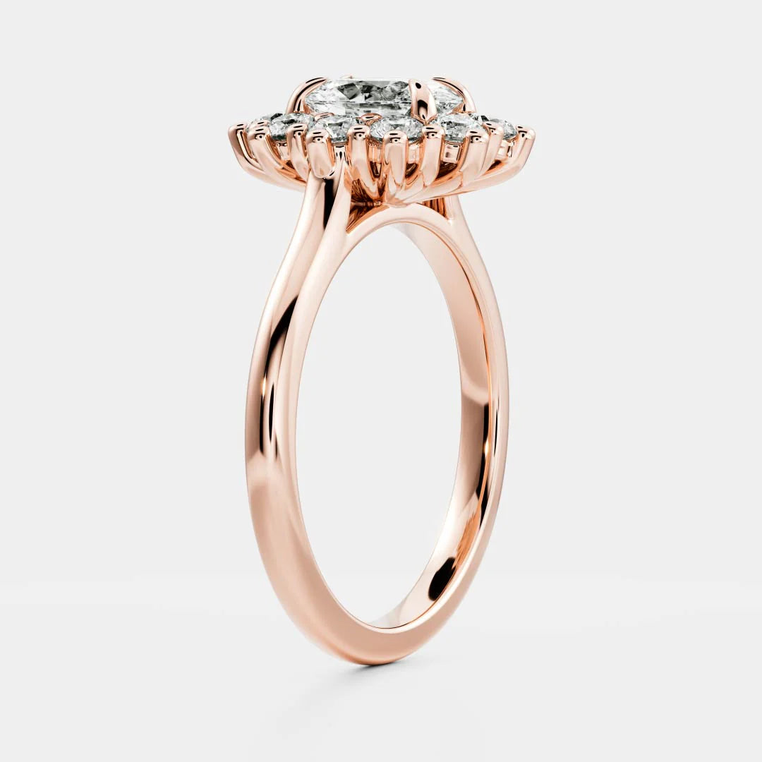 Oval Lab-Grown Diamond Cluster Halo Engagement Ring