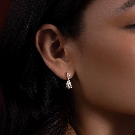 The Seraphina Pear Cut Lab-Grown Diamond Drop Earrings