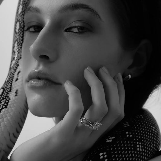 Oval Lab-Grown Diamond Solitaire Engagement Ring with Pavé Bypass Band