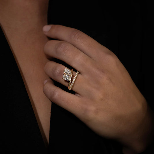 Mirrored Oval & Pear Lab-Grown Diamond Toi et Moi Engagement Ring
