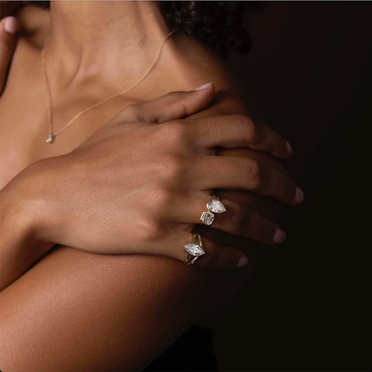 Asscher Cut Lab-Grown Diamond Full Bezel Engagement Ring