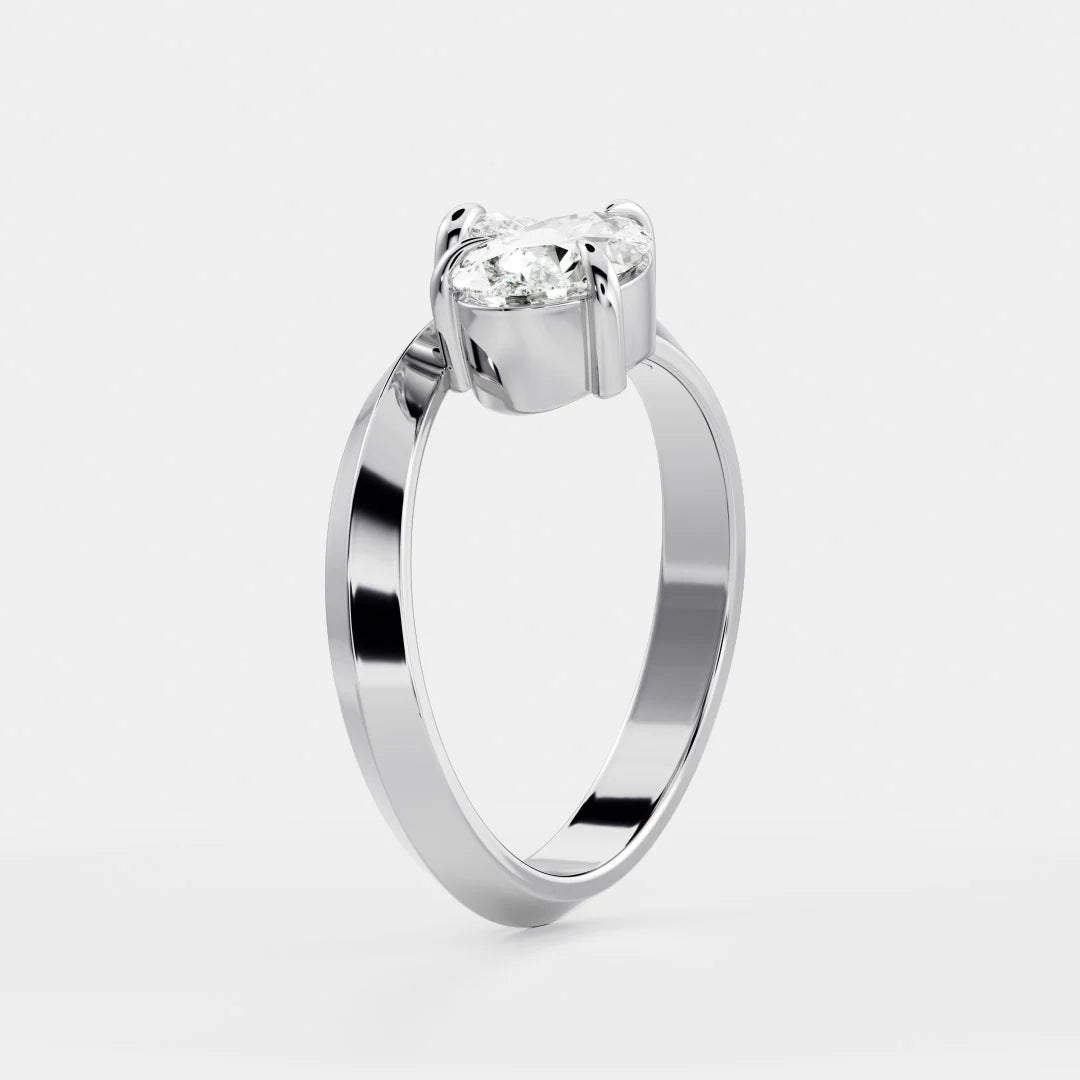 Double Pear Shaped Lab-Grown Diamond Toi et Moi Bypass Engagement Ring