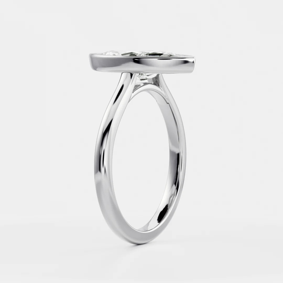 Marquise Lab-Grown Diamond Full Bezel Engagement Ring