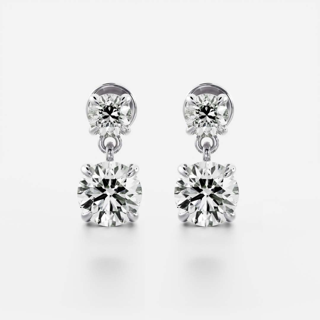The Stella Round Brilliant Lab-Grown Diamond Drop Earrings