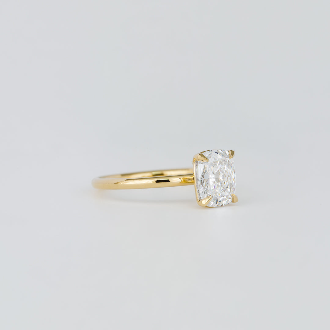 Cushion Lab-Grown Diamond Solitaire Engagement Ring