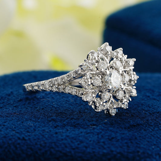 Snowflake Radiance Diamond Ring – A Whisper of Winter’s Magic
