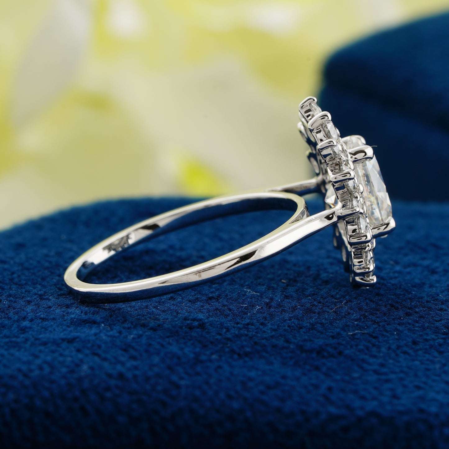 Celestial Bloom Oval Diamond Ring – Where Love Blossoms in Light