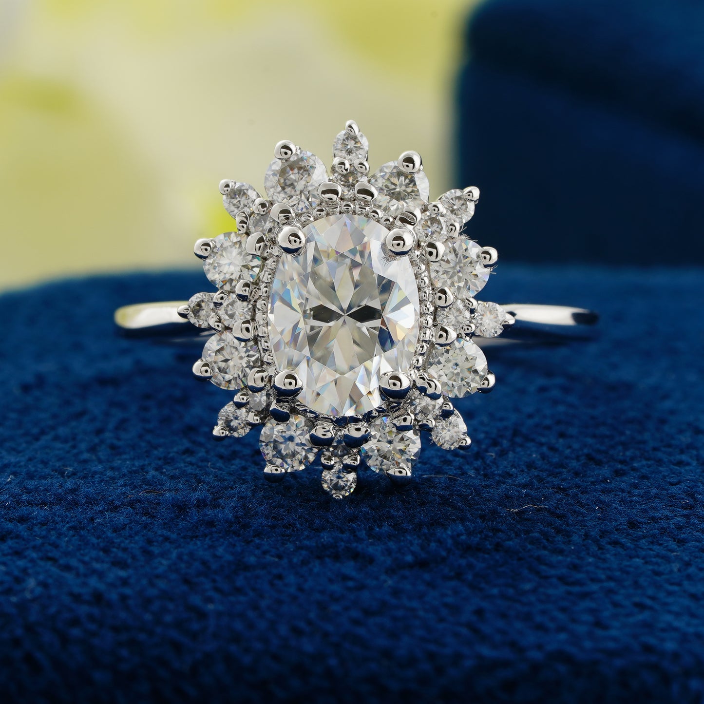 Celestial Bloom Oval Diamond Ring – Where Love Blossoms in Light