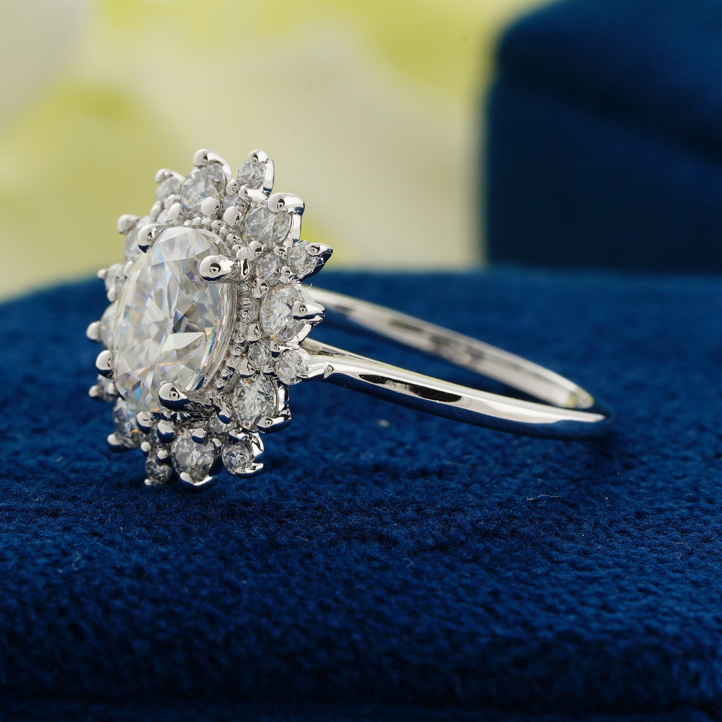 Celestial Bloom Oval Diamond Ring – Where Love Blossoms in Light