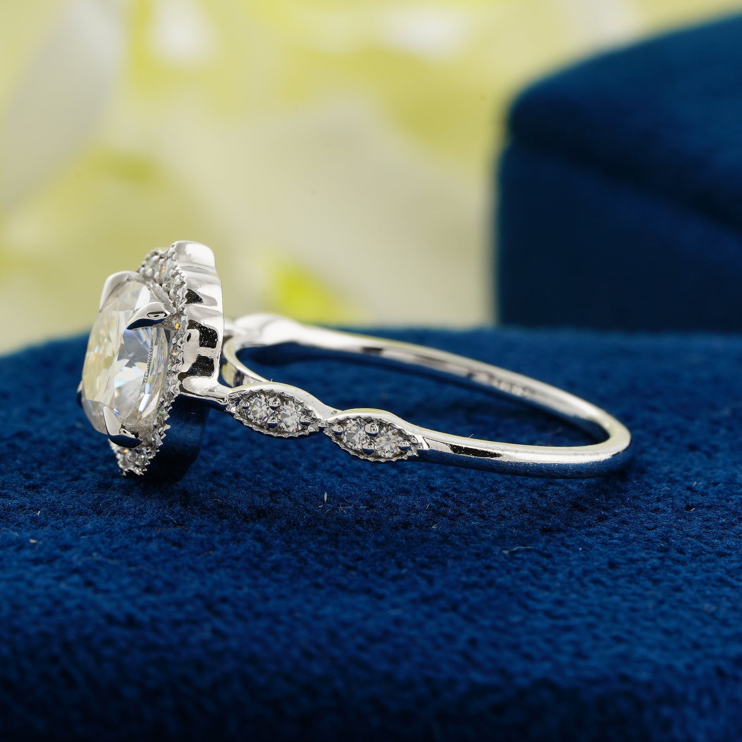 Blooming Grace Cushion Diamond Ring – A Petal of Timeless Love