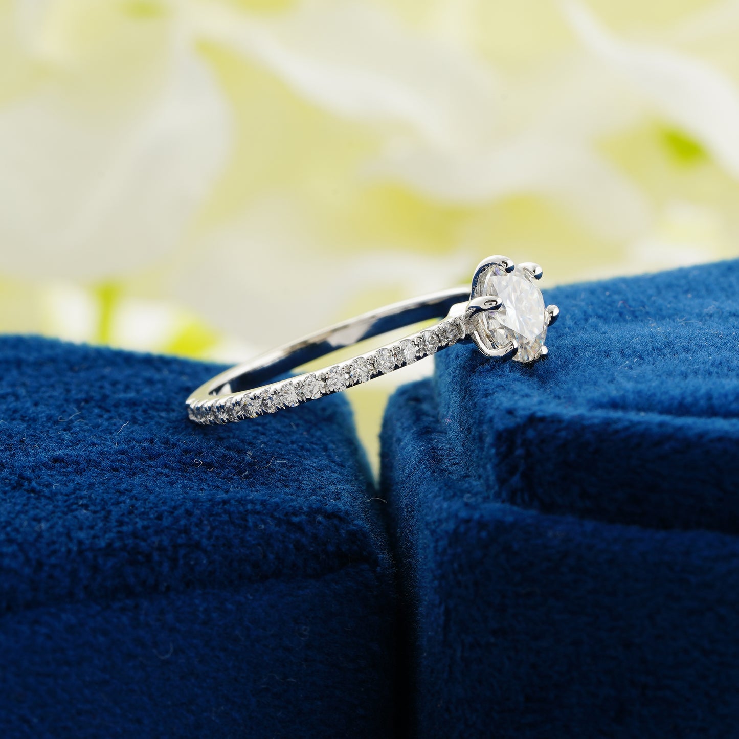 Blooming Grace Cushion Diamond Ring – A Petal of Timeless Love