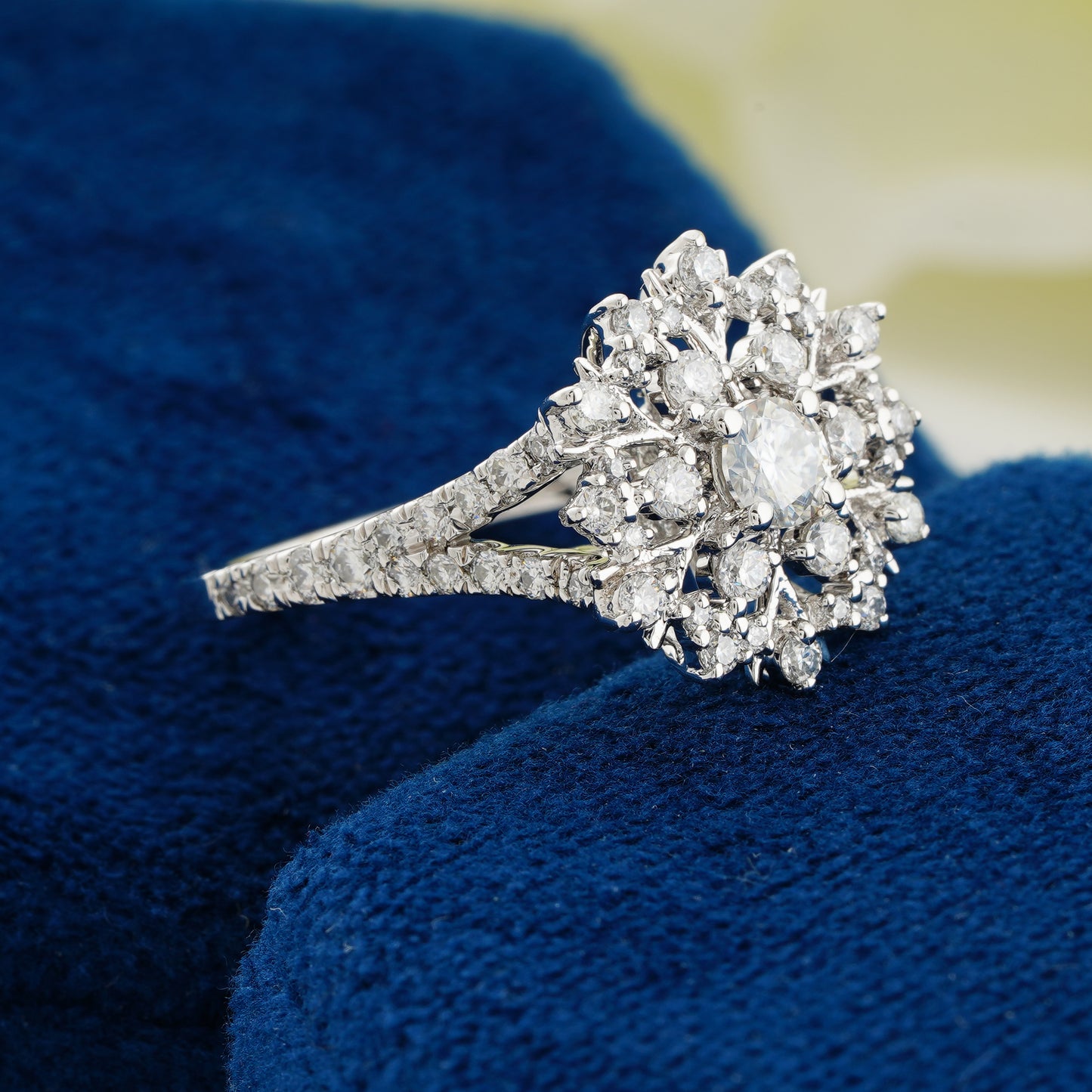 Snowflake Radiance Diamond Ring – A Whisper of Winter’s Magic