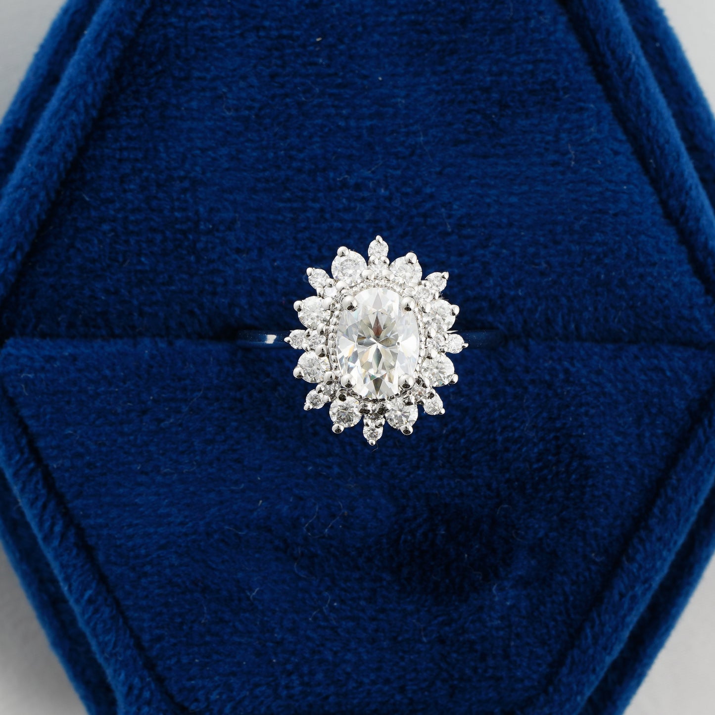 Celestial Bloom Oval Diamond Ring – Where Love Blossoms in Light