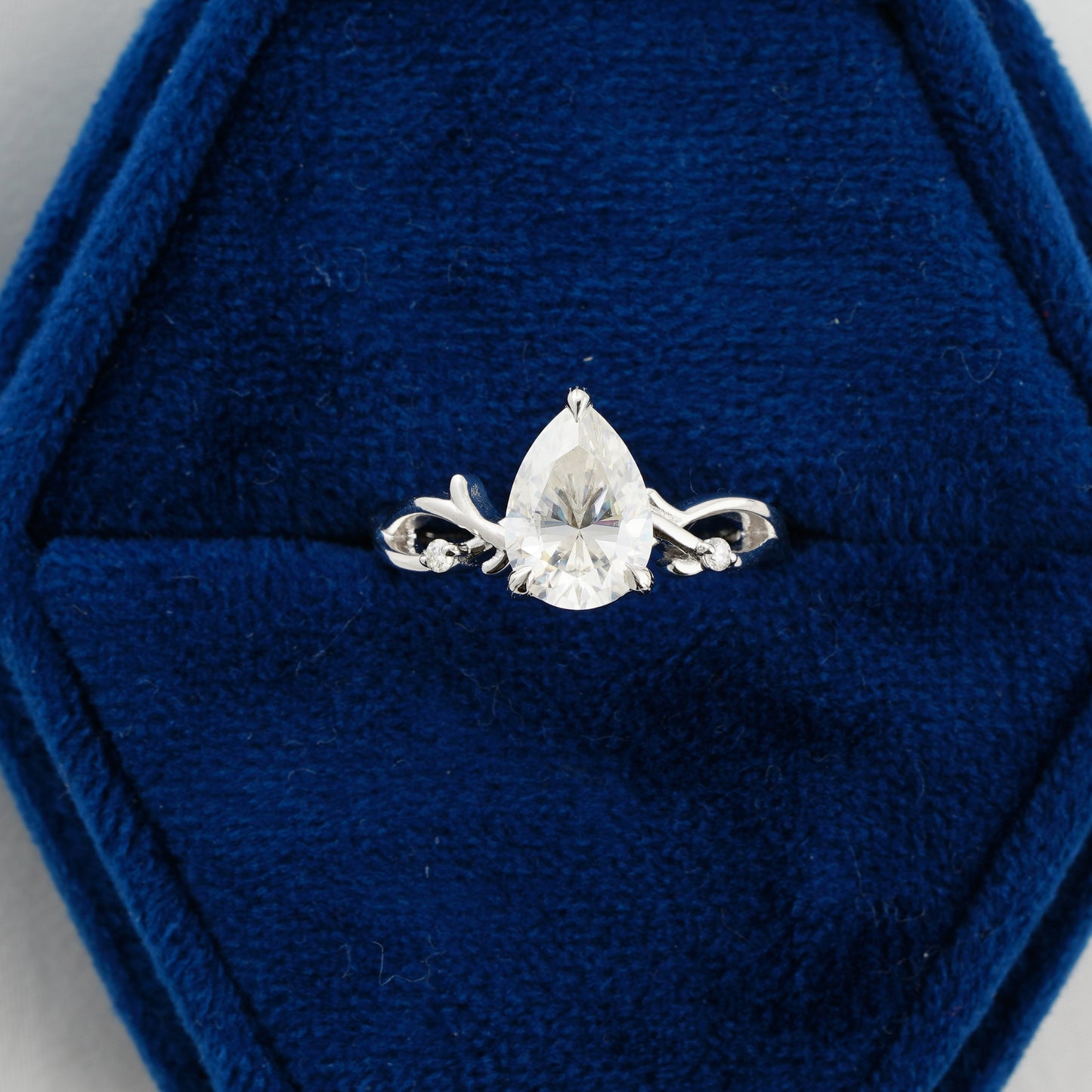 Elegant 1.93 CT Pear Cut Diamond Ring with Twisted Band | Teardrop Engagement Ring