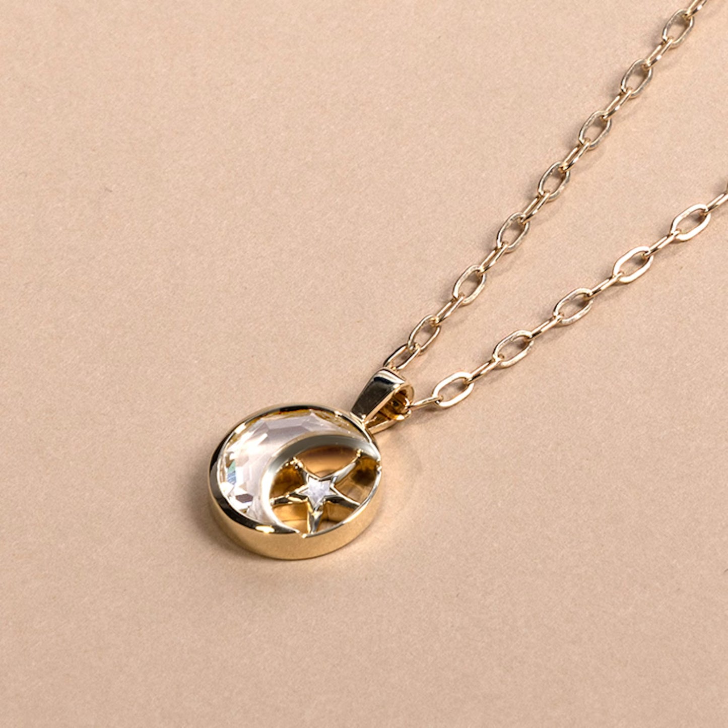 The Selene Crescent Moon & Star Lab-Grown Diamond Pendant