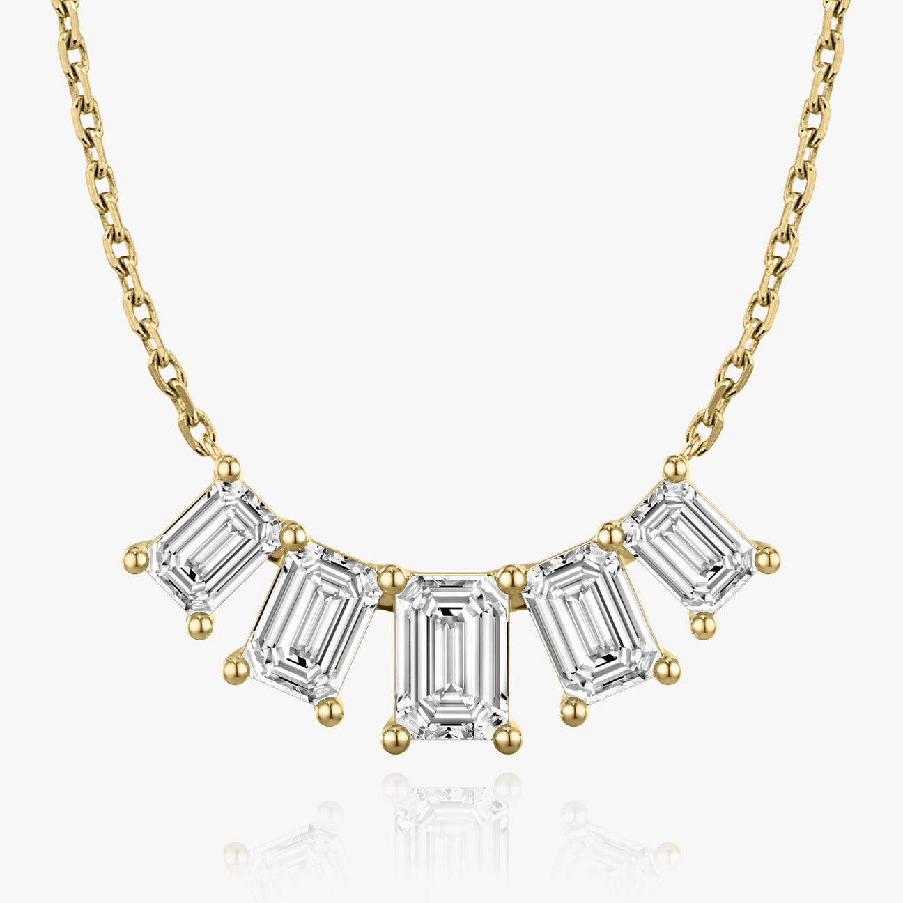 The Vivienne Five-Stone Emerald Lab-Grown Diamond Arc Pendant