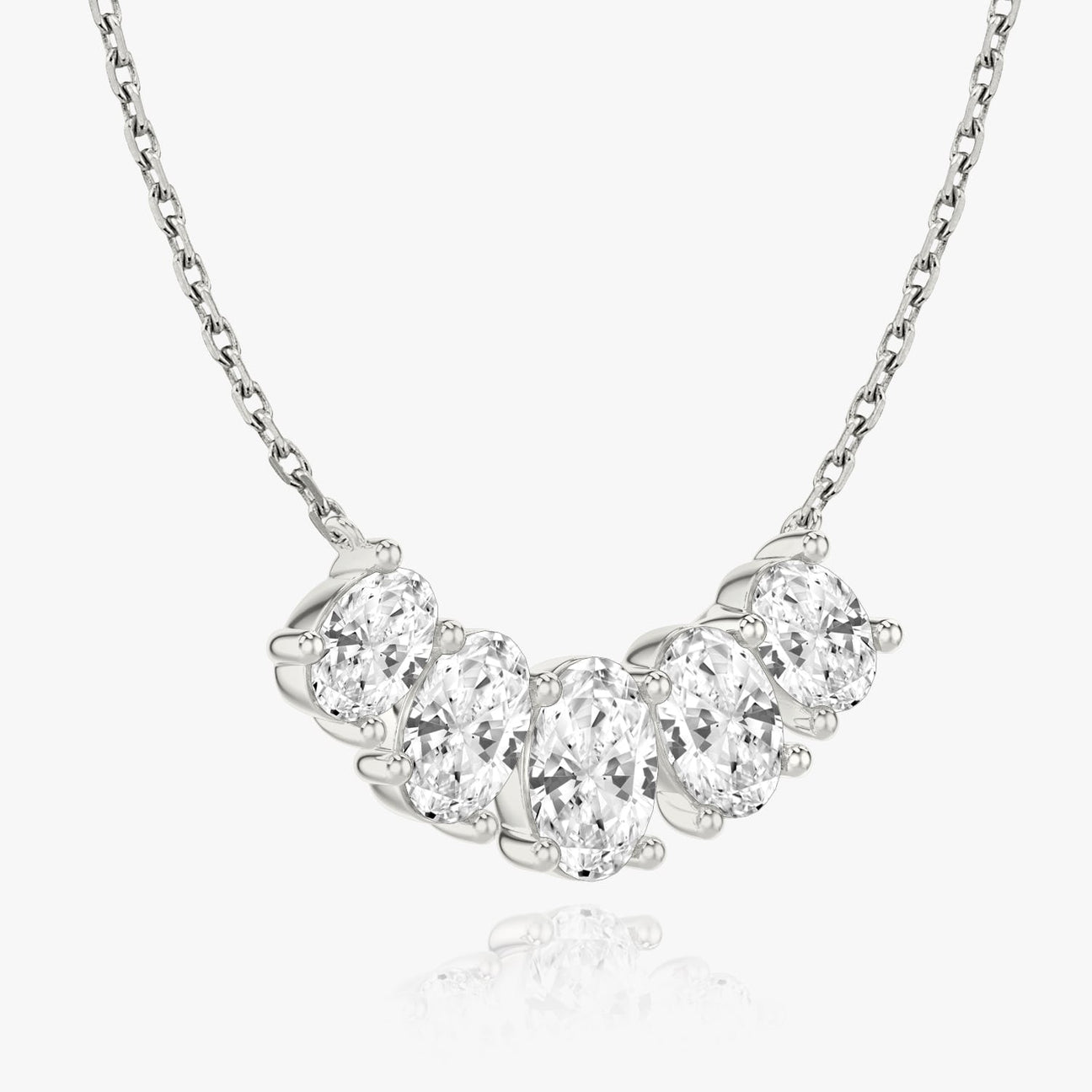 The Isabella Five-Stone Oval Lab-Grown Diamond Arc Pendant