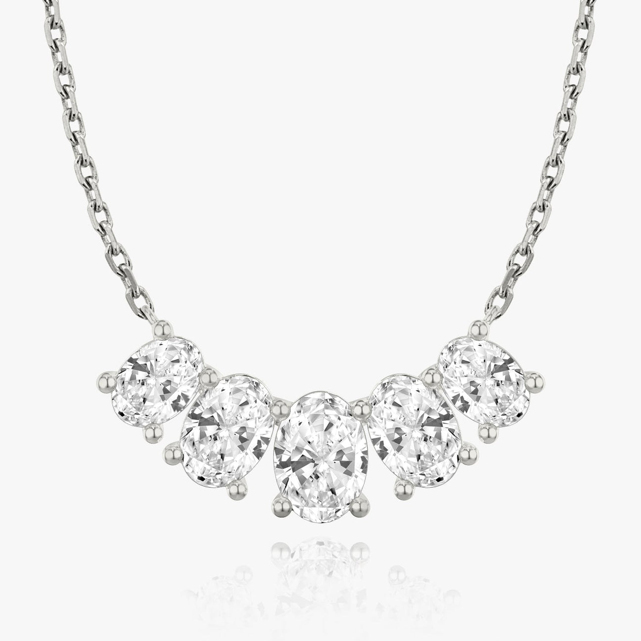 The Isabella Five-Stone Oval Lab-Grown Diamond Arc Pendant