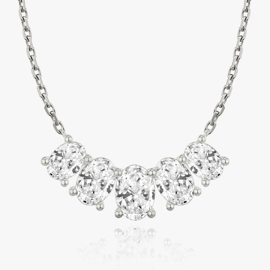 The Isabella Five-Stone Oval Lab-Grown Diamond Arc Pendant