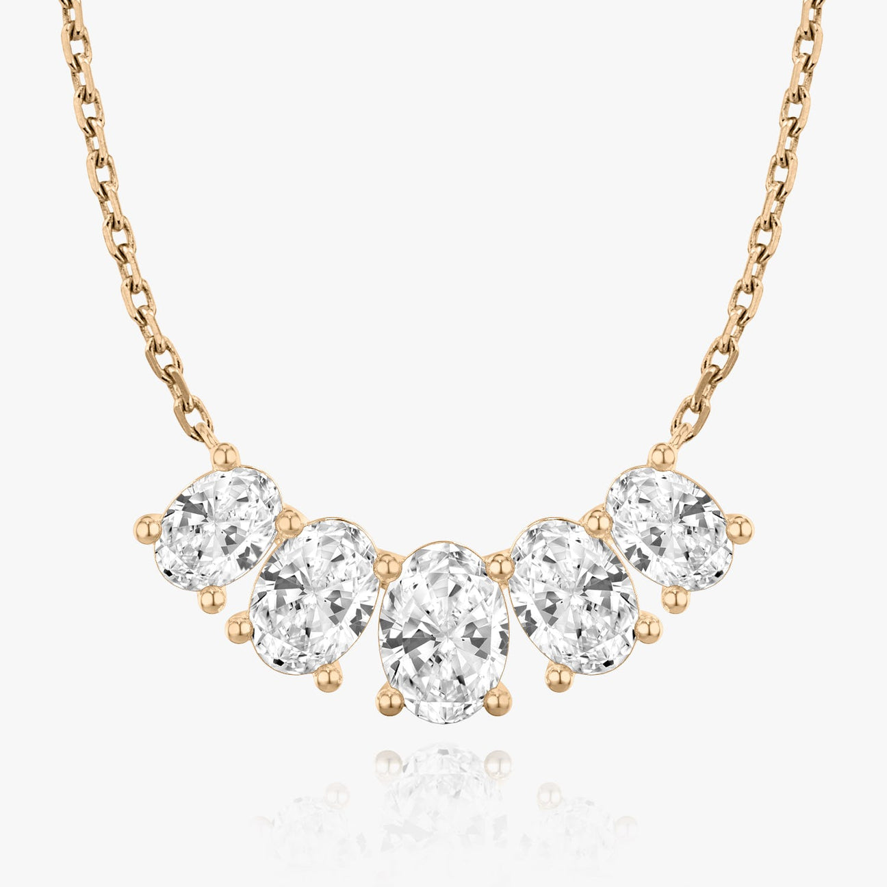The Isabella Five-Stone Oval Lab-Grown Diamond Arc Pendant