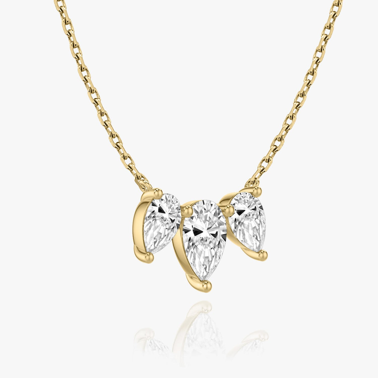 The Trinity Pear Cut Lab-Grown Diamond Arc Pendant