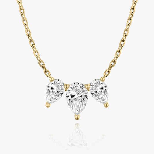 The Trinity Pear Cut Lab-Grown Diamond Arc Pendant