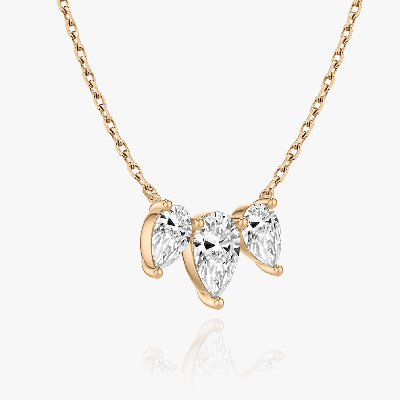 The Trinity Pear Cut Lab-Grown Diamond Arc Pendant