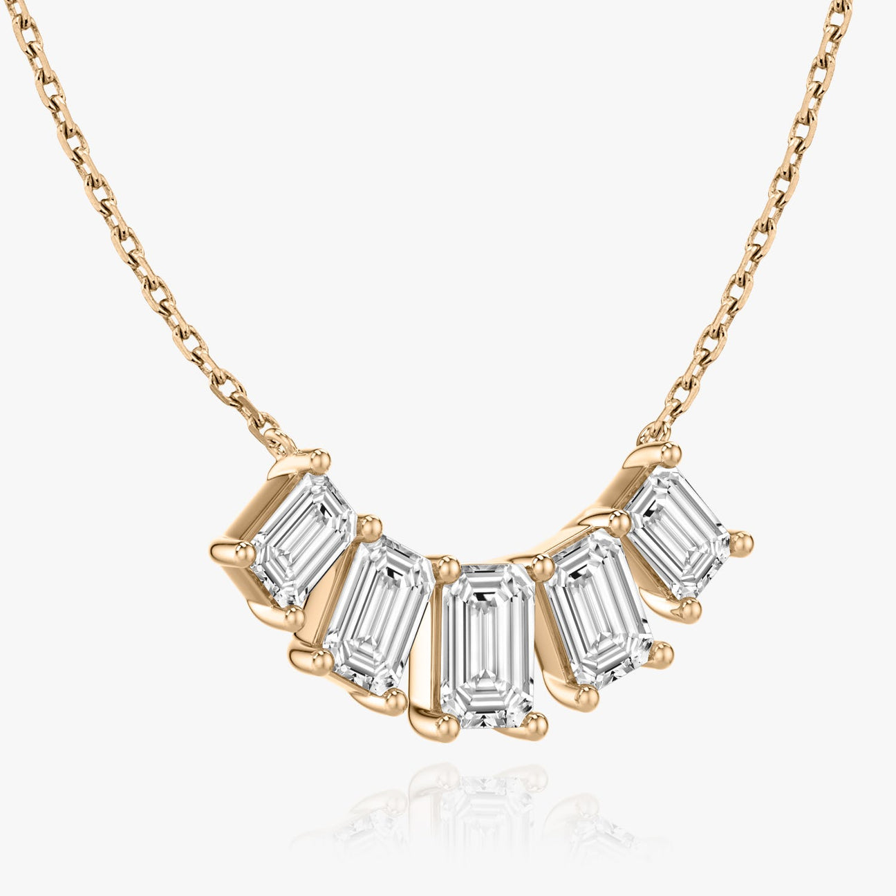 The Vivienne Five-Stone Emerald Lab-Grown Diamond Arc Pendant