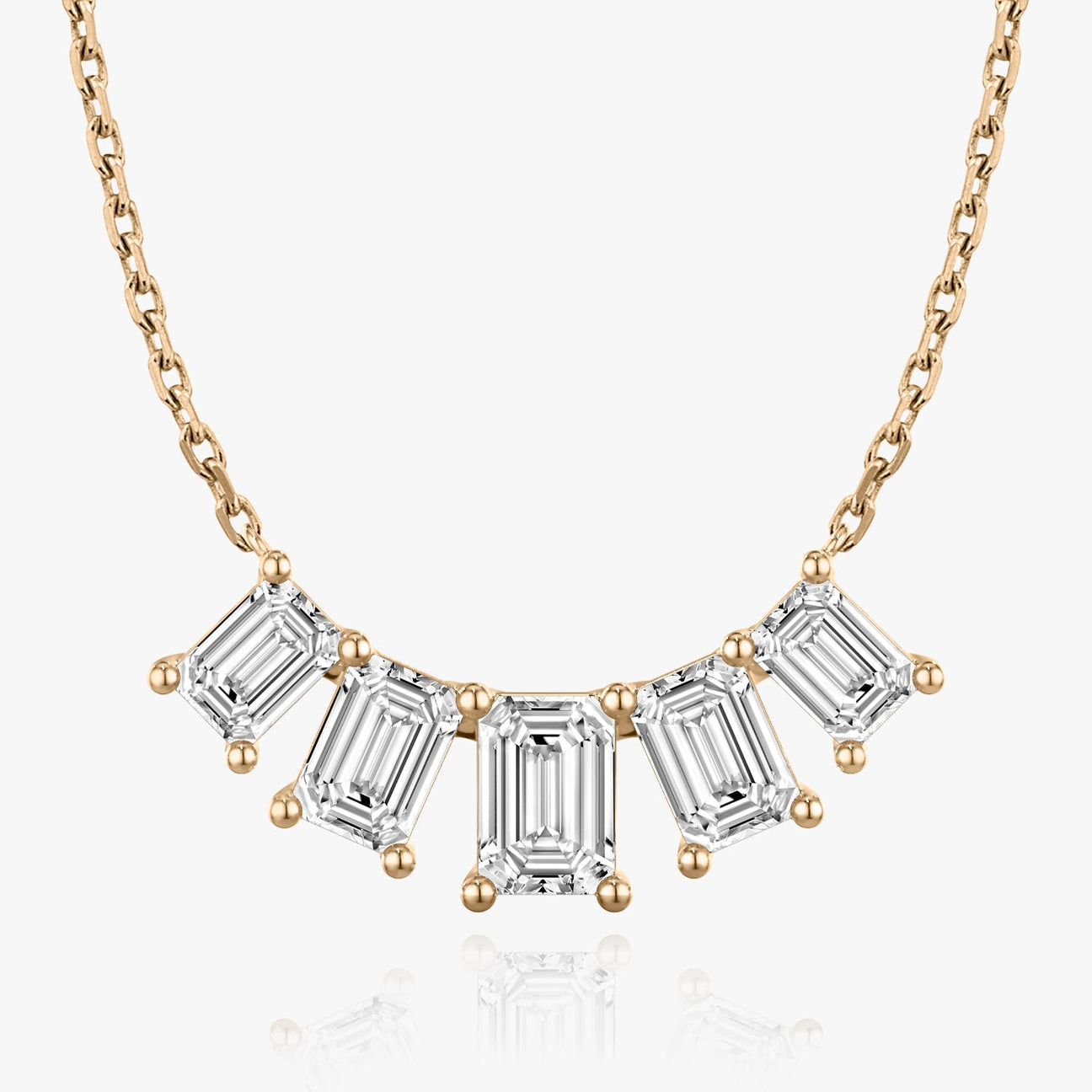 The Vivienne Five-Stone Emerald Lab-Grown Diamond Arc Pendant
